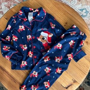Rudolph Kids Pajama Set - Navy Blue